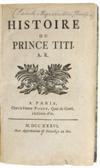 SAINT-HYACINTHE, HYACINTHE CORDONNIER, aka Chevalier de Thémiseul. Histoire du Prince Titi.  1736